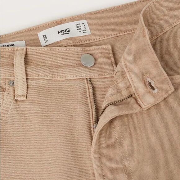 Mango High-Waisted Beige Jeans Flare New - Picture 4 of 9